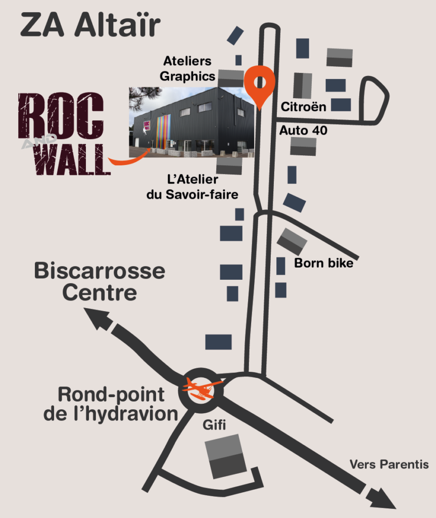 Roc and Wall : Salle d'escalade située à Biscarrosse (Landes) - Plan d'accès